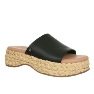 SAM & LIBBY | Black Espadrille Slide Sandal